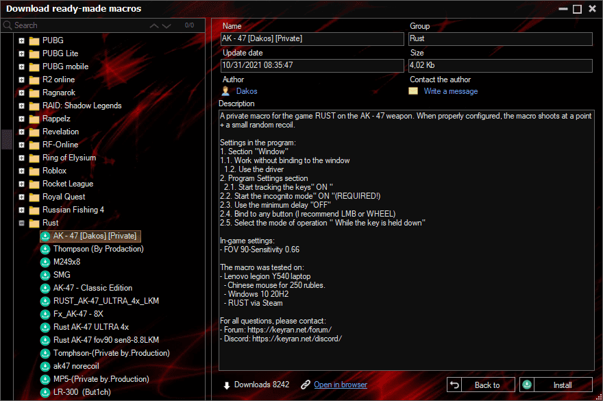 Screenshot preview